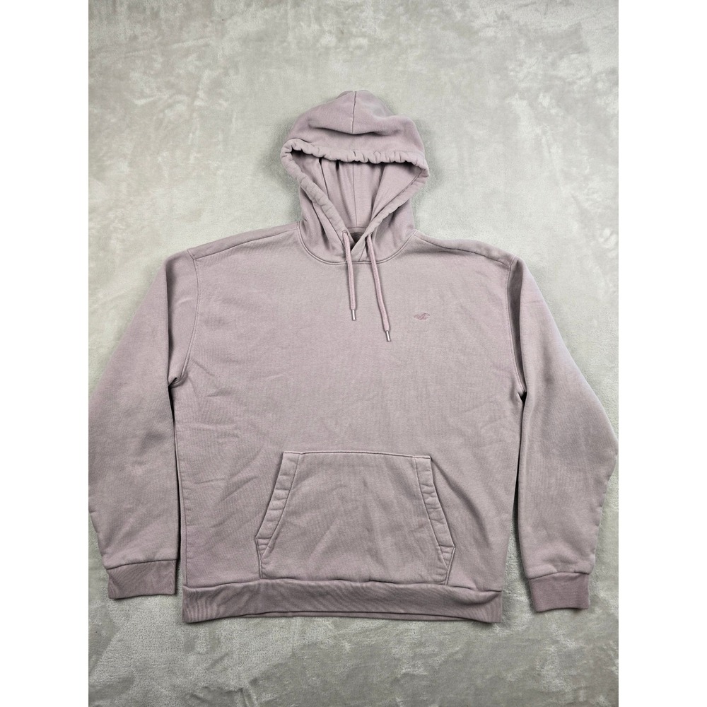 Hollister Hoodie Sweatshirt Mens XL Purple Logo Fleece Pullover Sweatshirt *Read